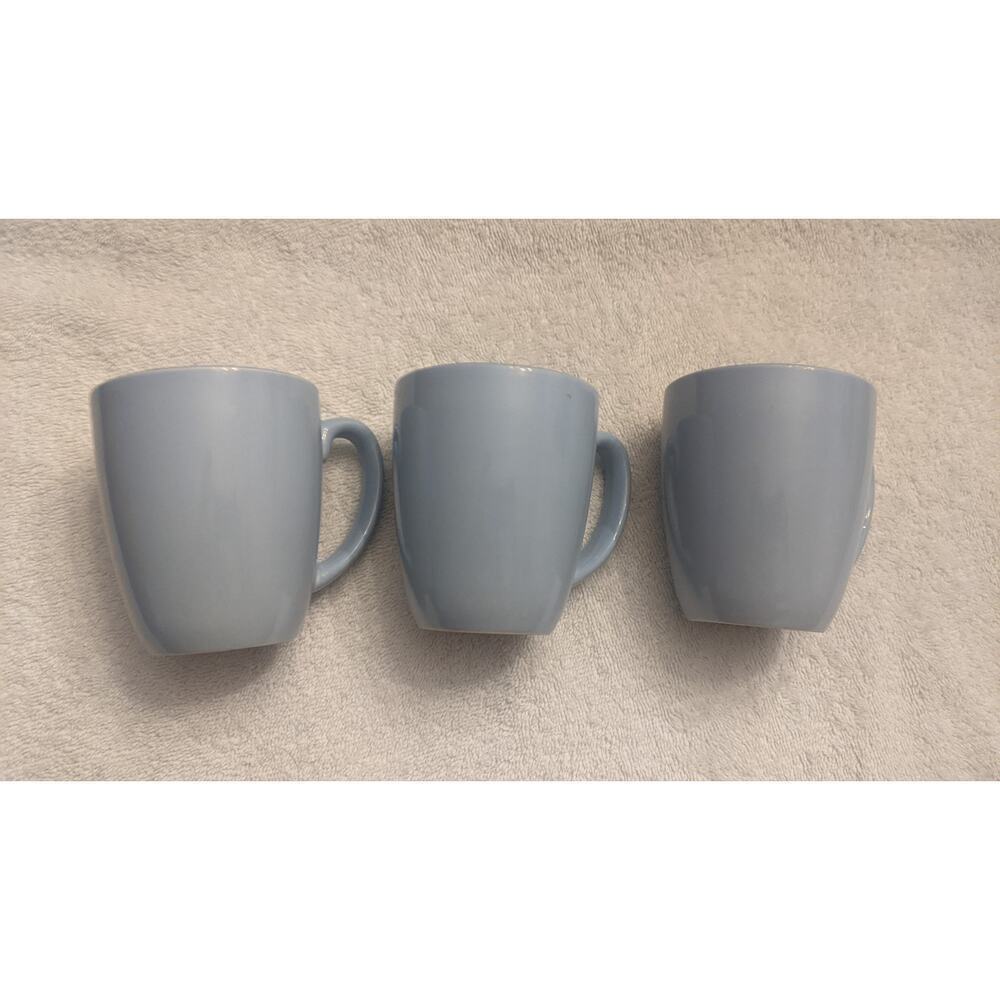 Corelle Stoneware  Light Blue Periwinkle Mugs, Set of 3